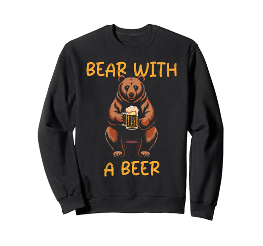 Bald Papa Beer Lover Paps Bear Sweatshirt - Aesthetic Graphic Men Women - T-Shirt, Sweatshirt, Hoodie