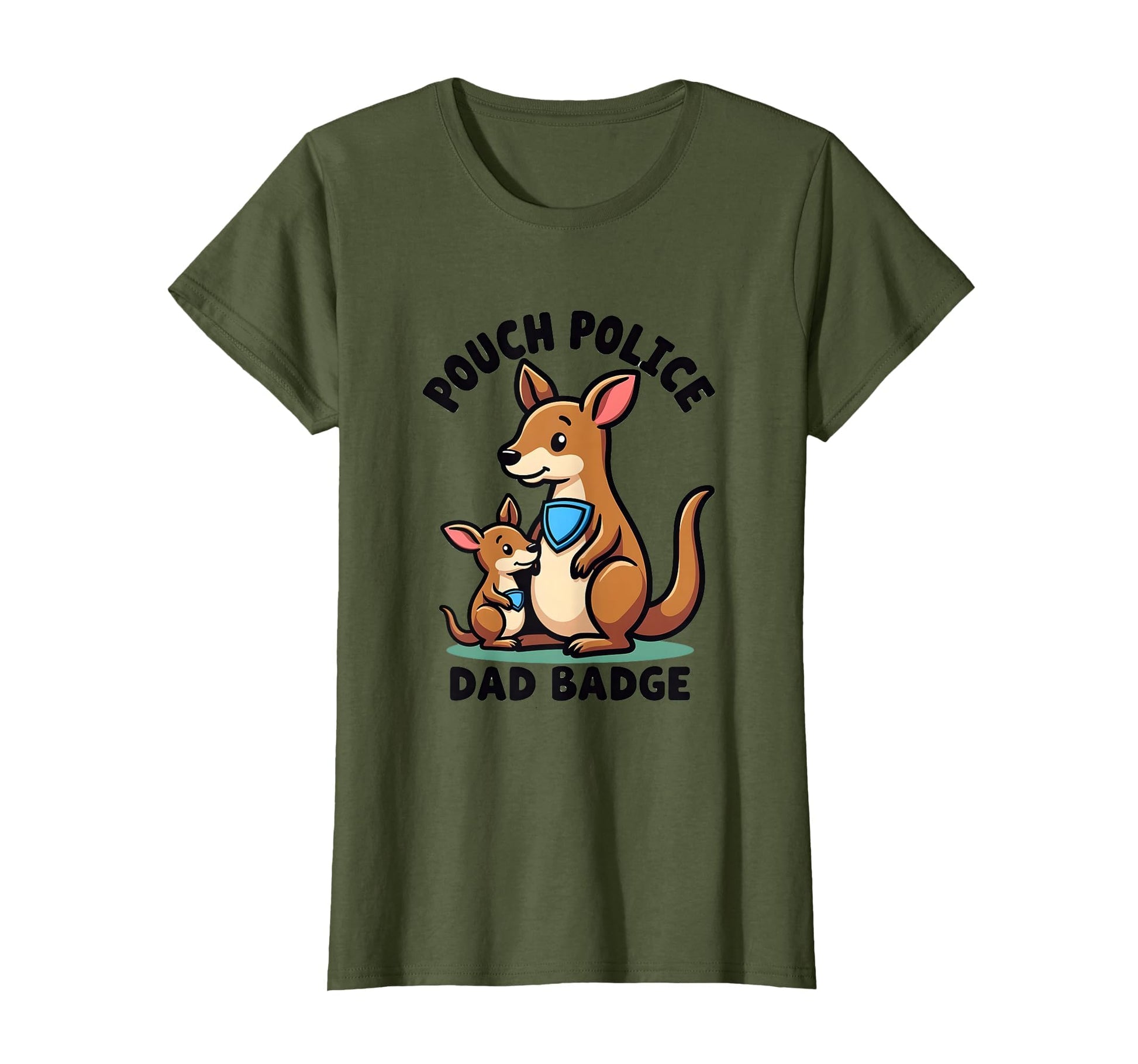 Pouch Police Dad Badge Kangaroo T-Shirt - Unique Graphic Men Women - T-Shirt, Sweatshirt, Hoodie