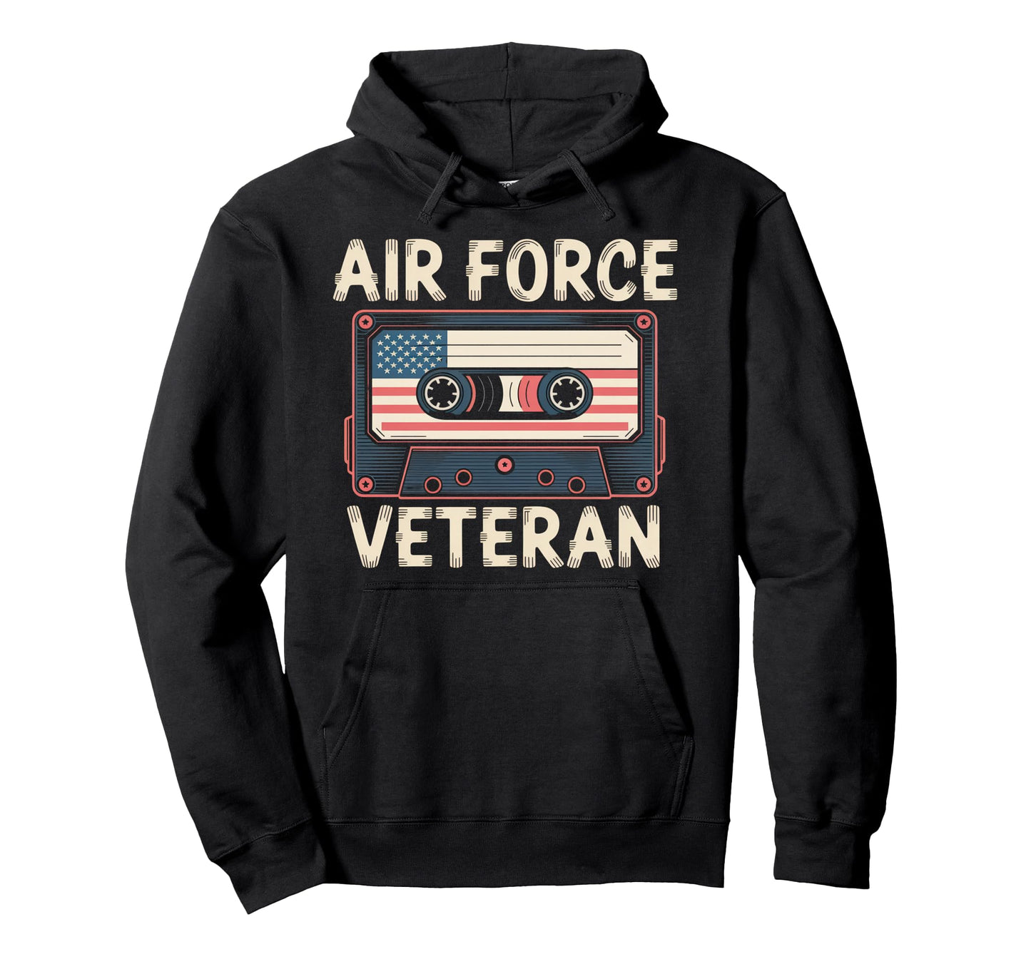 Air Force Veteran Us American Flag Hoodie - Casual Everyday Wear Unisex - T-Shirt, Sweatshirt, Hoodie