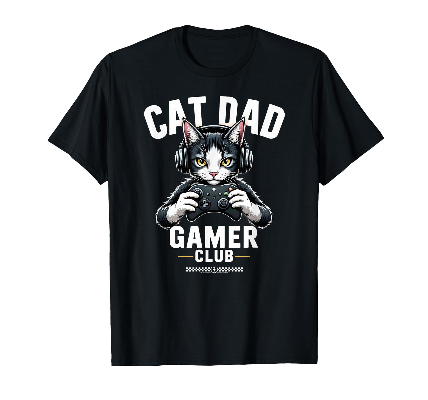 Cat Dad Gamer Club Video Game T-Shirt - Graphic Print Unisex - T-Shirt, Sweatshirt, Hoodie