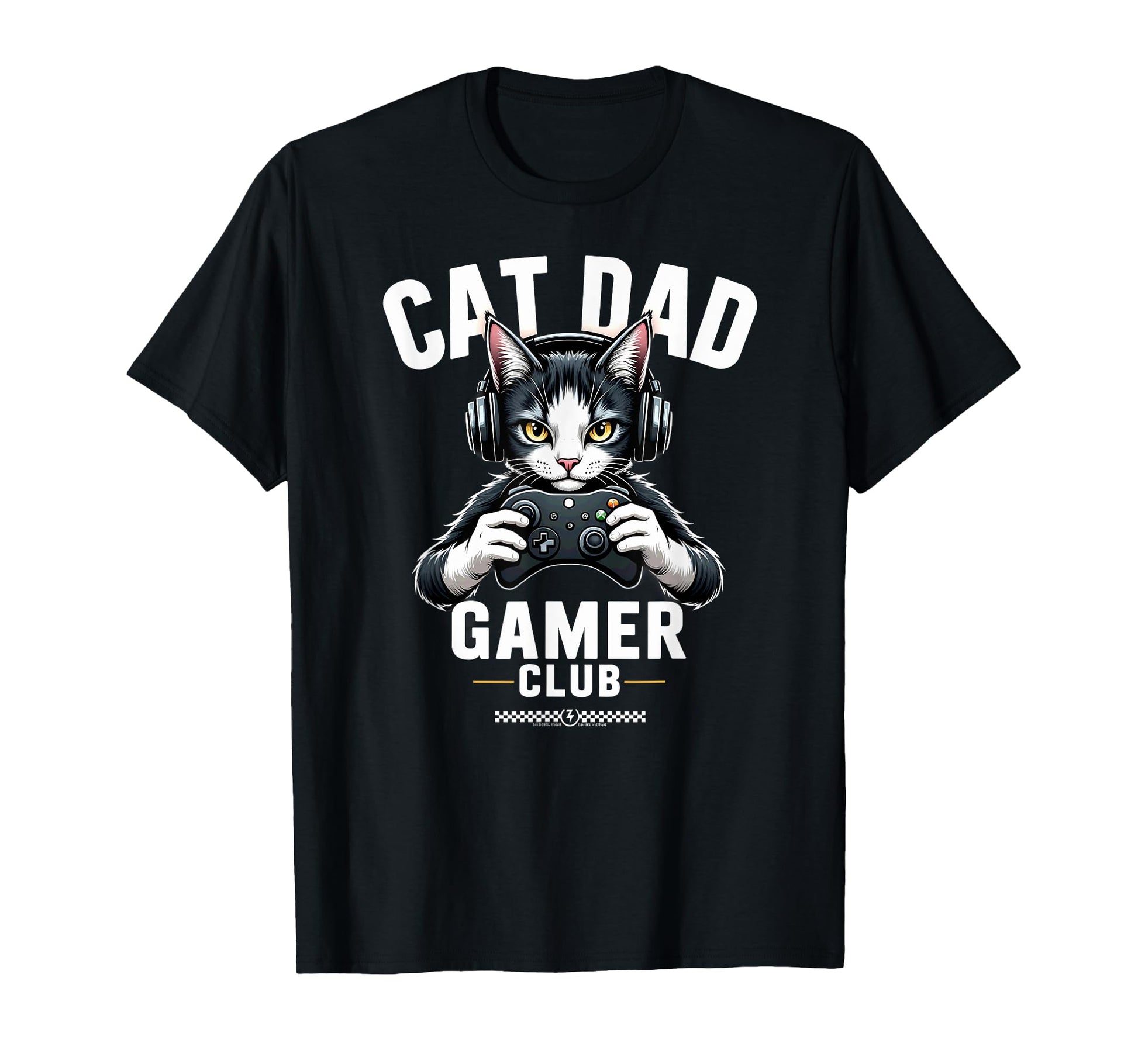 Cat Dad Gamer Club Video Game T-Shirt - Graphic Print Unisex - T-Shirt, Sweatshirt, Hoodie