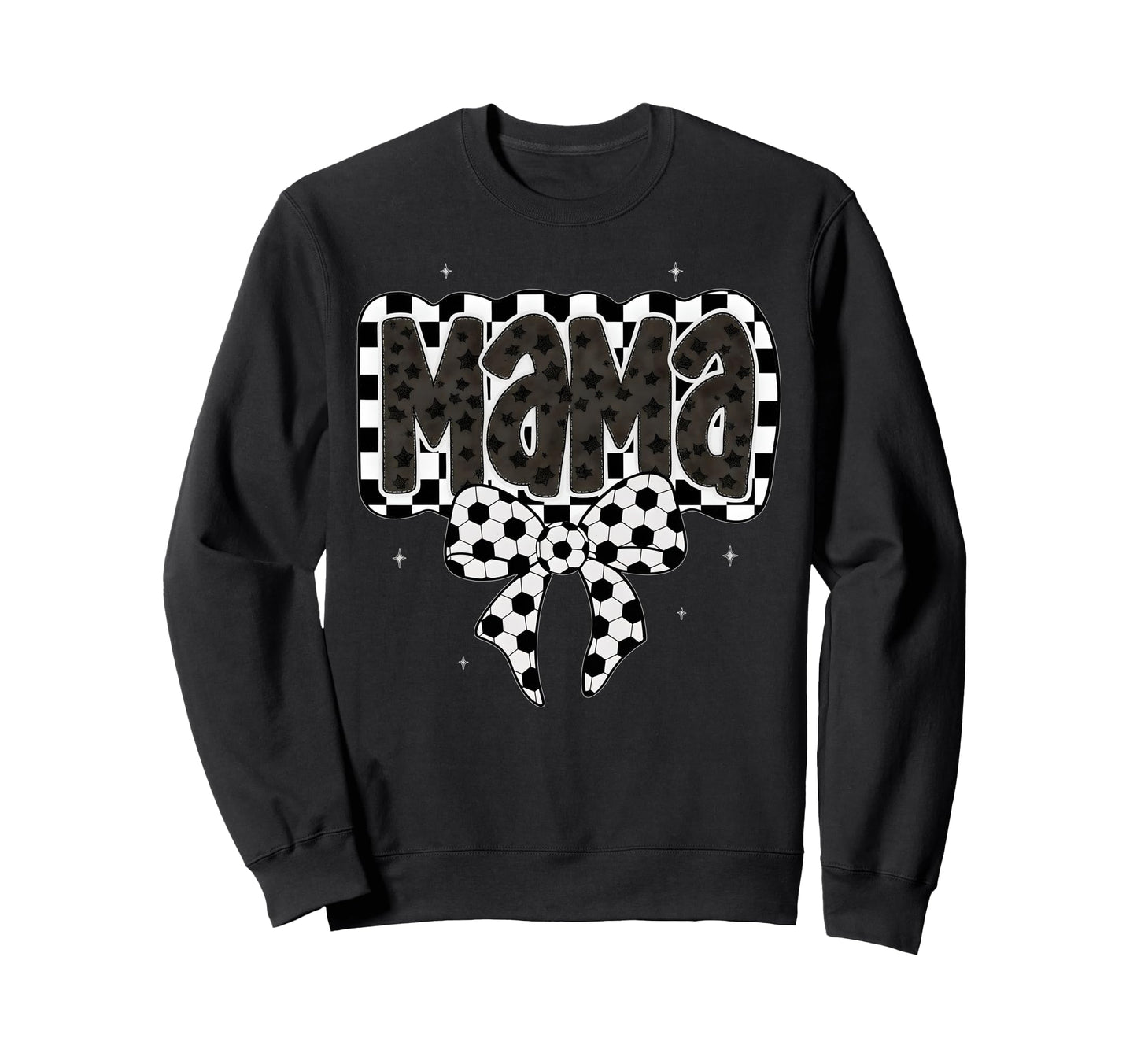 Soccer Mama Coquette Checkered Sweatshirt - Fun Novelty Design for Adults - T-Shirt, Sweatshirt, Hoodie