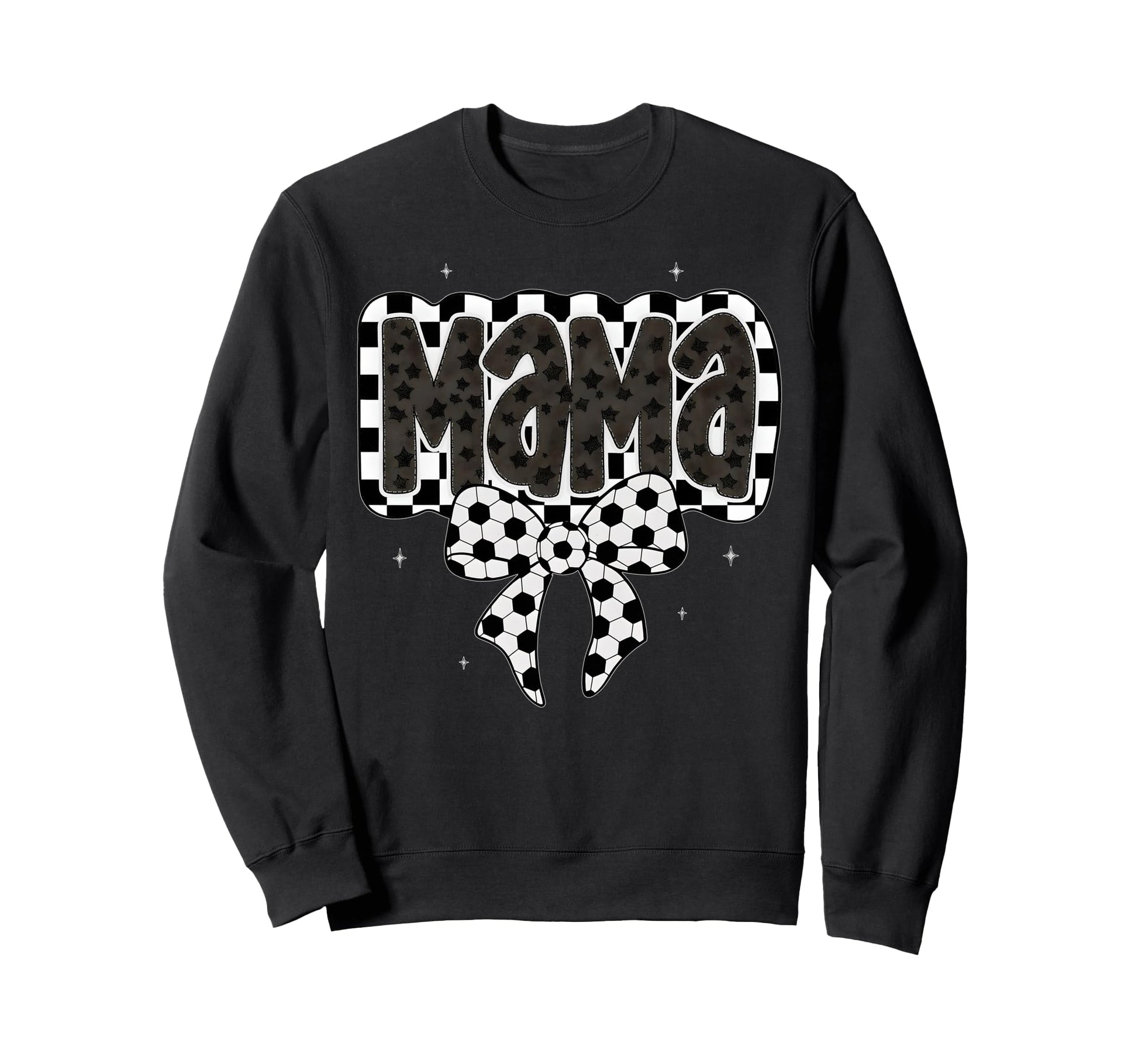 Soccer Mama Coquette Checkered Sweatshirt - Fun Novelty Design for Adults - T-Shirt, Sweatshirt, Hoodie