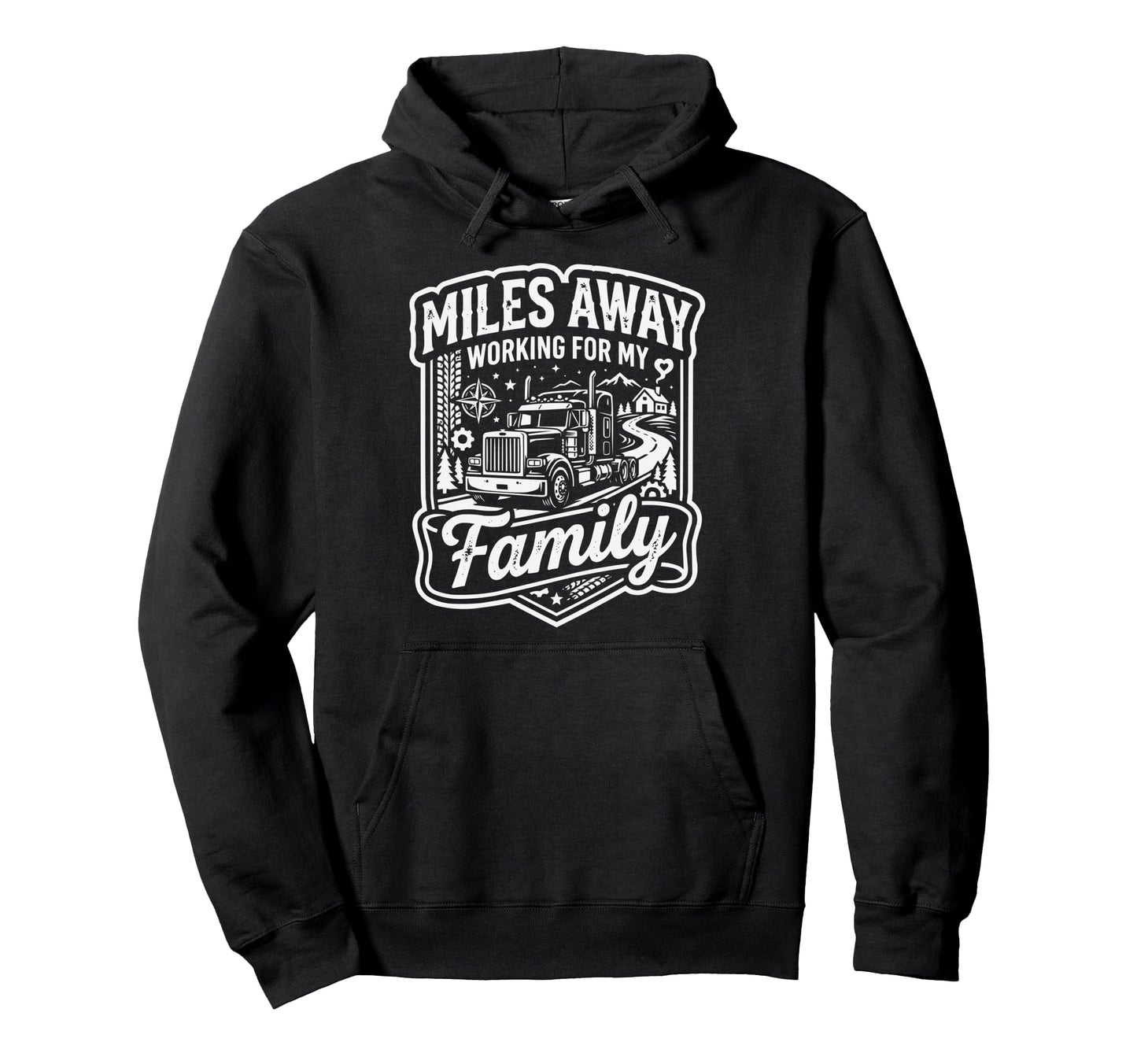 Truck Driver Dad Trucker Daddy Truck Hoodie - Graphic Print for Adults - T-Shirt, Sweatshirt, Hoodie