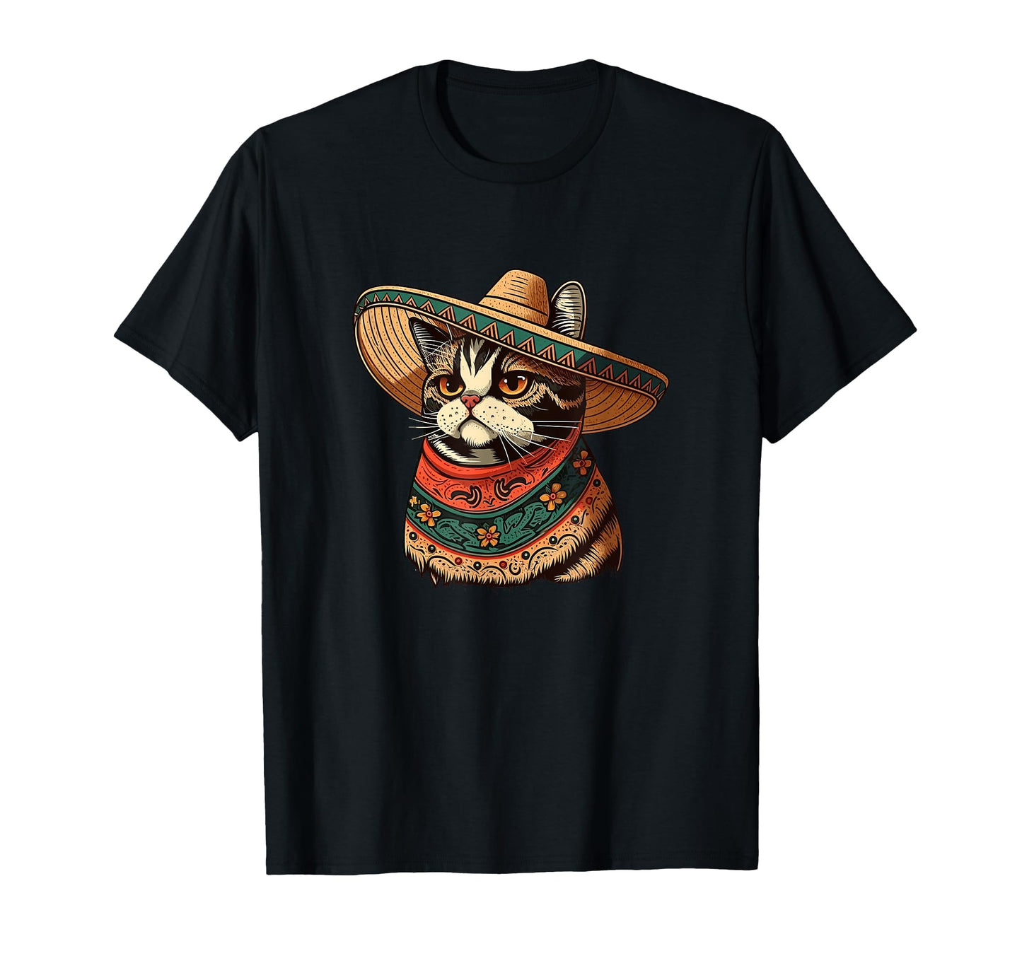 Cat Mexican Sombrero Cat Lover Cinco De T-Shirt - Graphic Print for Adults - T-Shirt, Sweatshirt, Hoodie