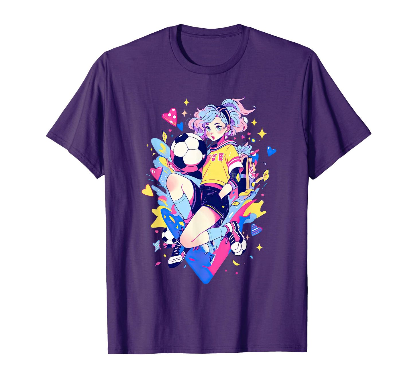Soccer Funny Pastel Japan Anime T-Shirt - Graphic Print for Adults - T-Shirt, Sweatshirt, Hoodie