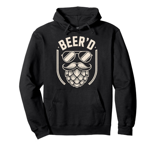 Beerd Hop Bearded Funny Craft Beer Hoodie - Novelty Apparel for Adults - T-Shirt, Sweatshirt, Hoodie
