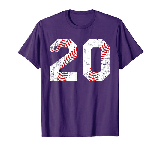 Baseball 20 Jersey Number T-Shirt - Fun Novelty Design Men Women - T-Shirt, Sweatshirt, Hoodie