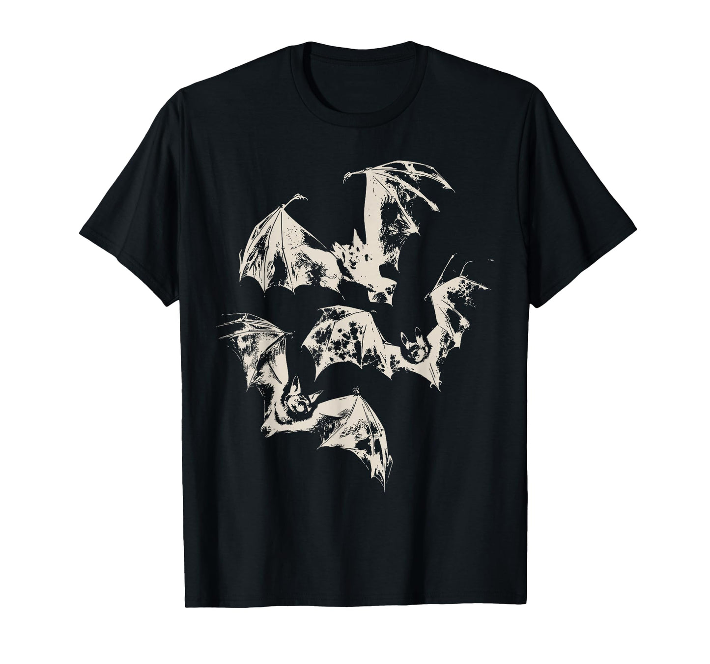 Three Bats Washed Gothic T-Shirt - Unique Graphic Men Women - T-Shirt, Sweatshirt, Hoodie