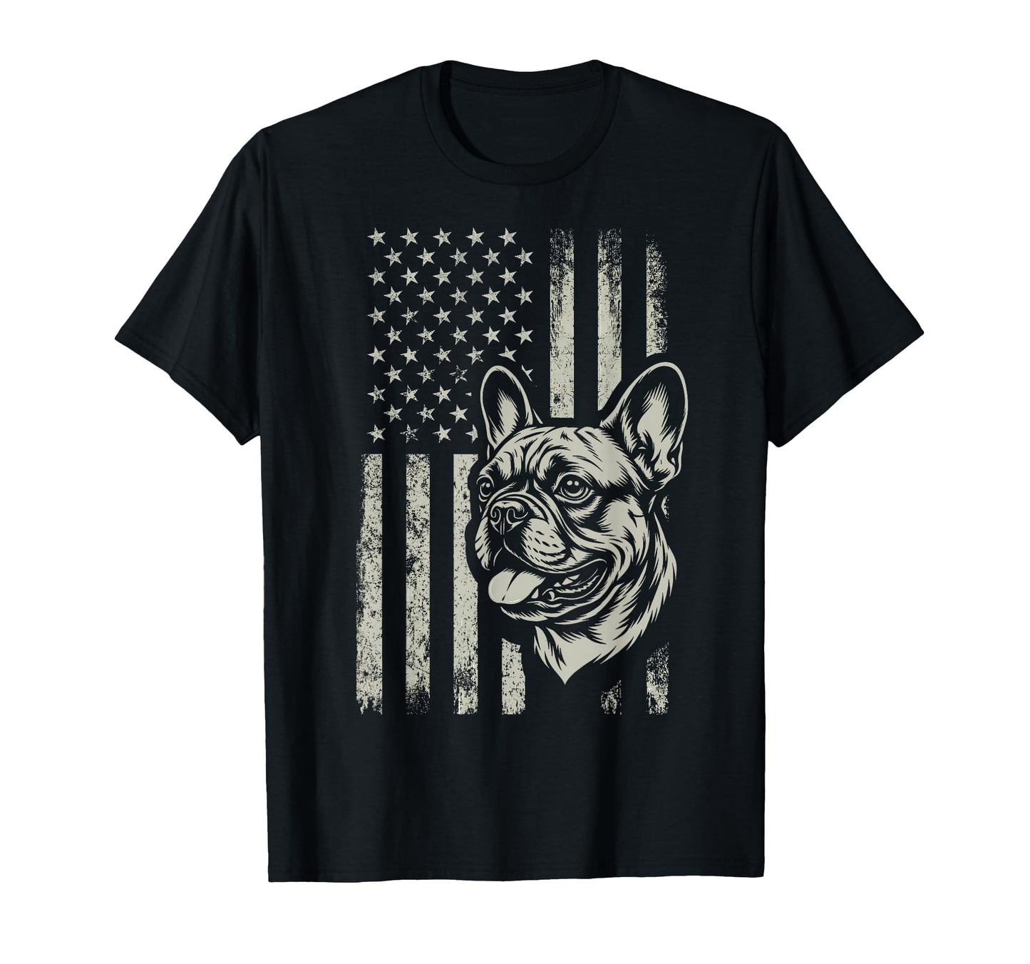 Patriotic Frenchie 4Th July American Flag T-Shirt - Graphic Print Unisex - T-Shirt, Sweatshirt, Hoodie