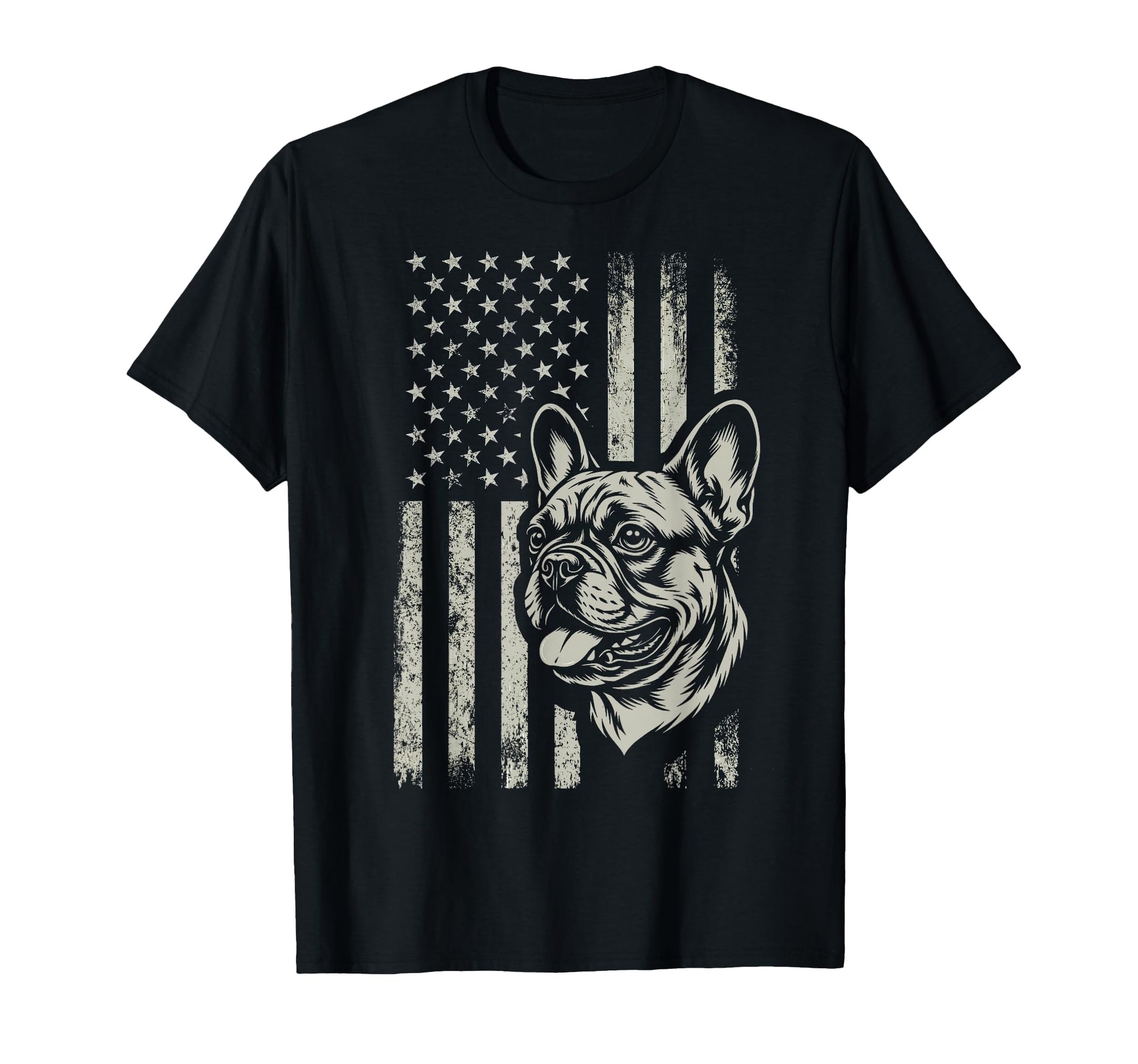 Patriotic Frenchie 4Th July American Flag T-Shirt - Graphic Print Unisex - T-Shirt, Sweatshirt, Hoodie