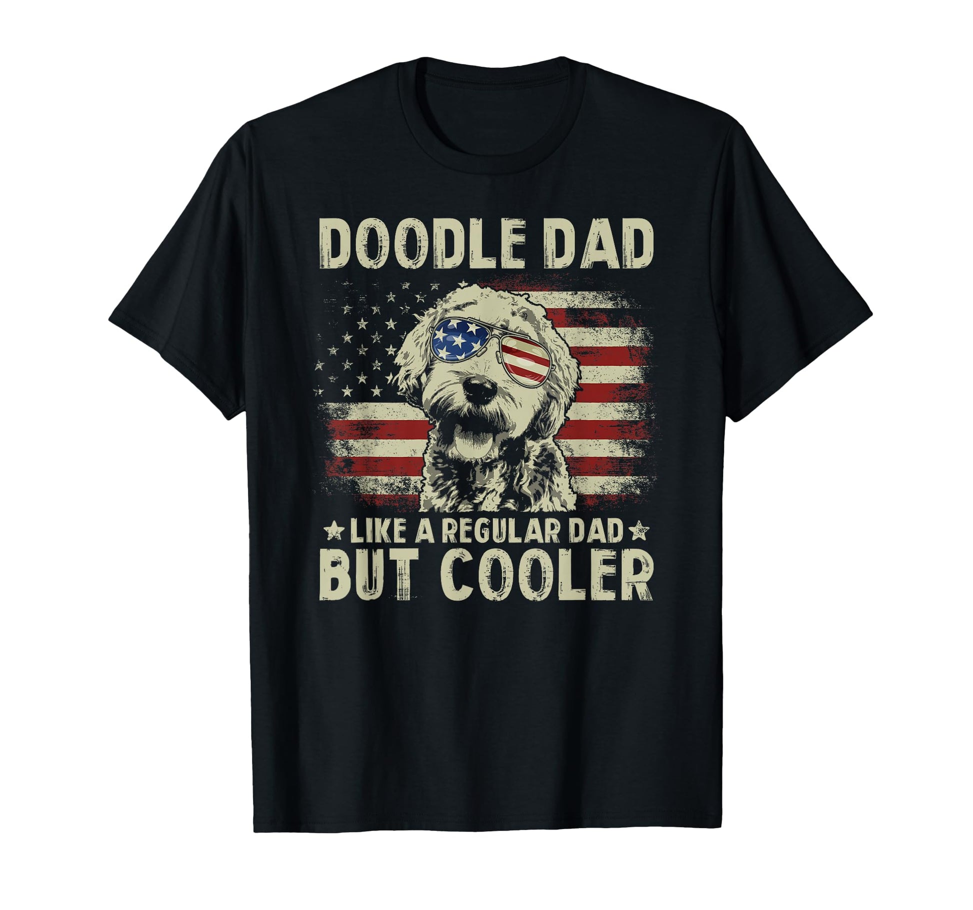 Usa Flag Goldendoodle Doodle Dad T-Shirt - Casual Everyday Wear Unisex - T-Shirt, Sweatshirt, Hoodie