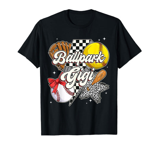 Ballpark Gigi Mom Both Baseball T-Shirt - Casual Everyday Wear for Adults - T-Shirt, Sweatshirt, Hoodie