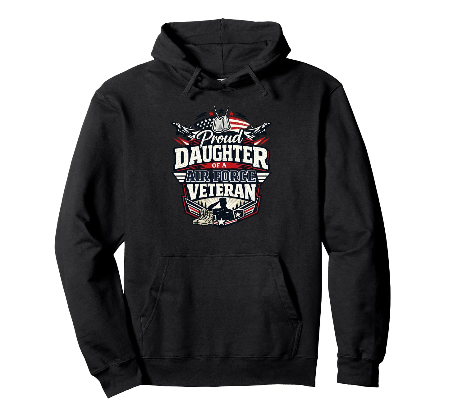 Proud Daughter Veteran Dad Family Hoodie - Minimalist Print Unisex - T-Shirt, Sweatshirt, Hoodie