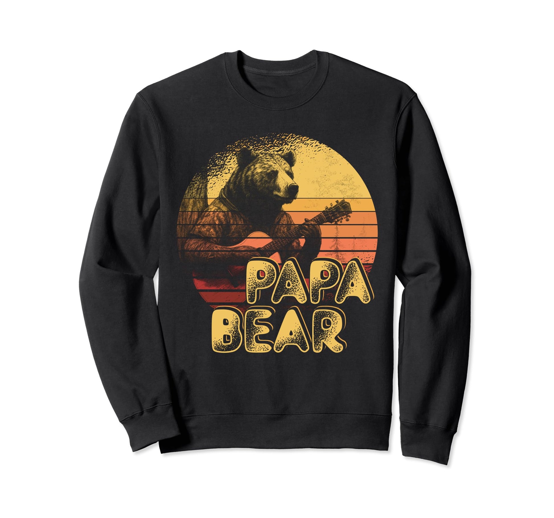 Mens Papa Bear Guitar Player Sweatshirt - Custom Art Print Men Women - T-Shirt, Sweatshirt, Hoodie