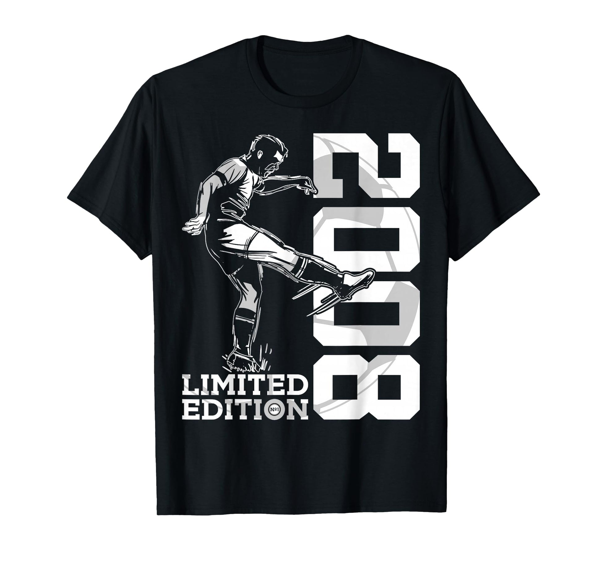 2008 18 Years Soccer 18Th Birthday T-Shirt - Trendy Graphic Unisex - T-Shirt, Sweatshirt, Hoodie