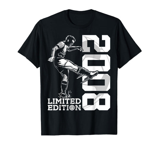 2008 18 Years Soccer 18Th Birthday T-Shirt - Trendy Graphic Unisex - T-Shirt, Sweatshirt, Hoodie