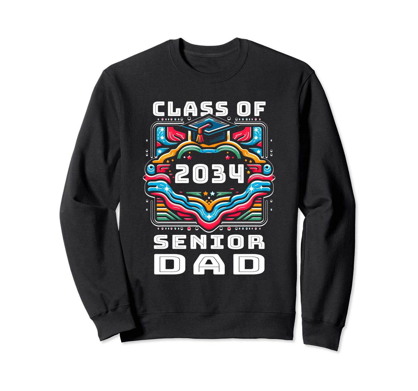 Proud Dad Class 2034 Senior Graduate Sweatshirt - Minimalist Print Unisex - T-Shirt, Sweatshirt, Hoodie