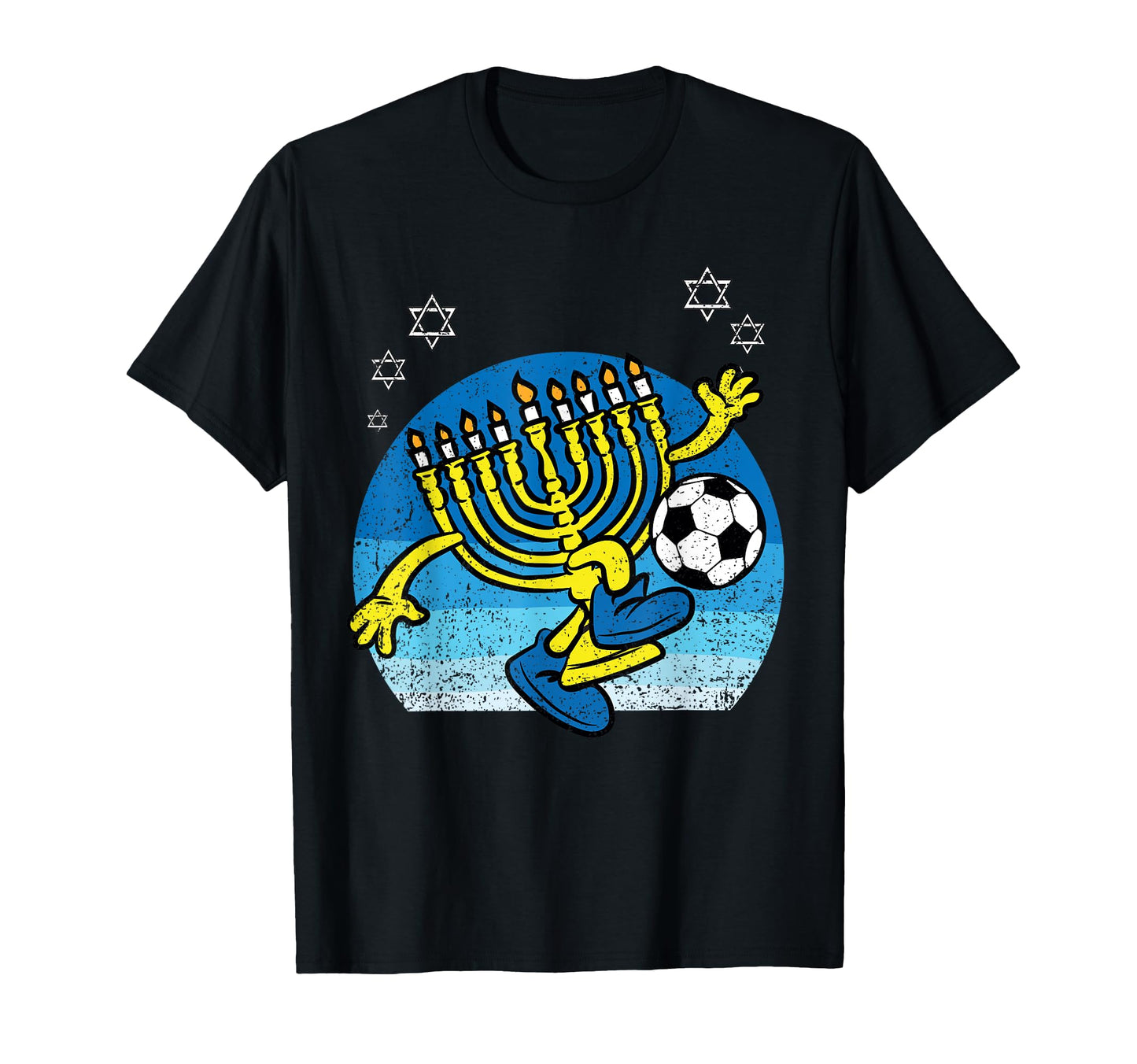 Menorah Soccer Player Hanukkah Chanukah T-Shirt - Graphic Print for Adults - T-Shirt, Sweatshirt, Hoodie