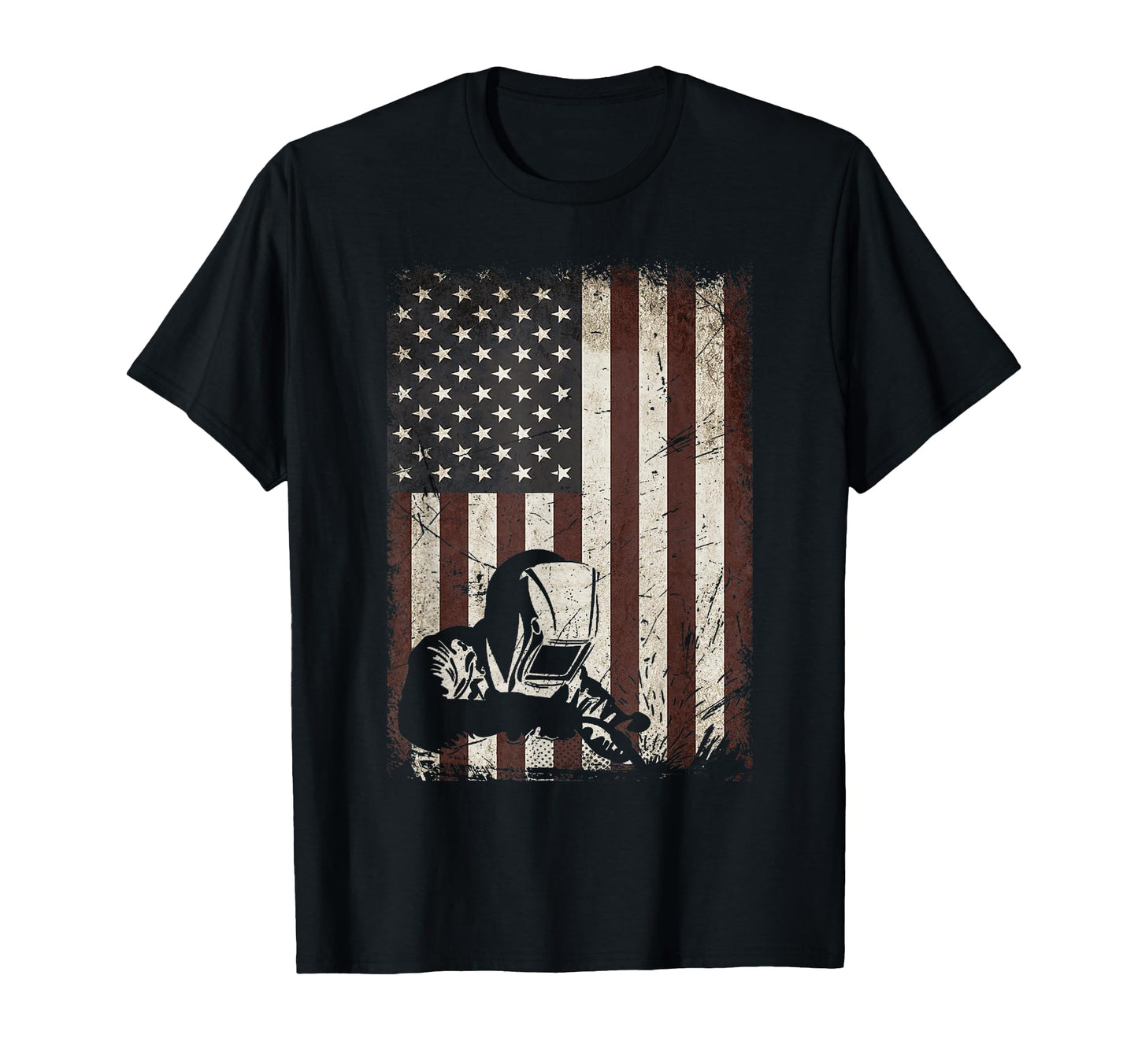 Welder American Flag Weld Welding T-Shirt - Minimalist Print Men Women - T-Shirt, Sweatshirt, Hoodie