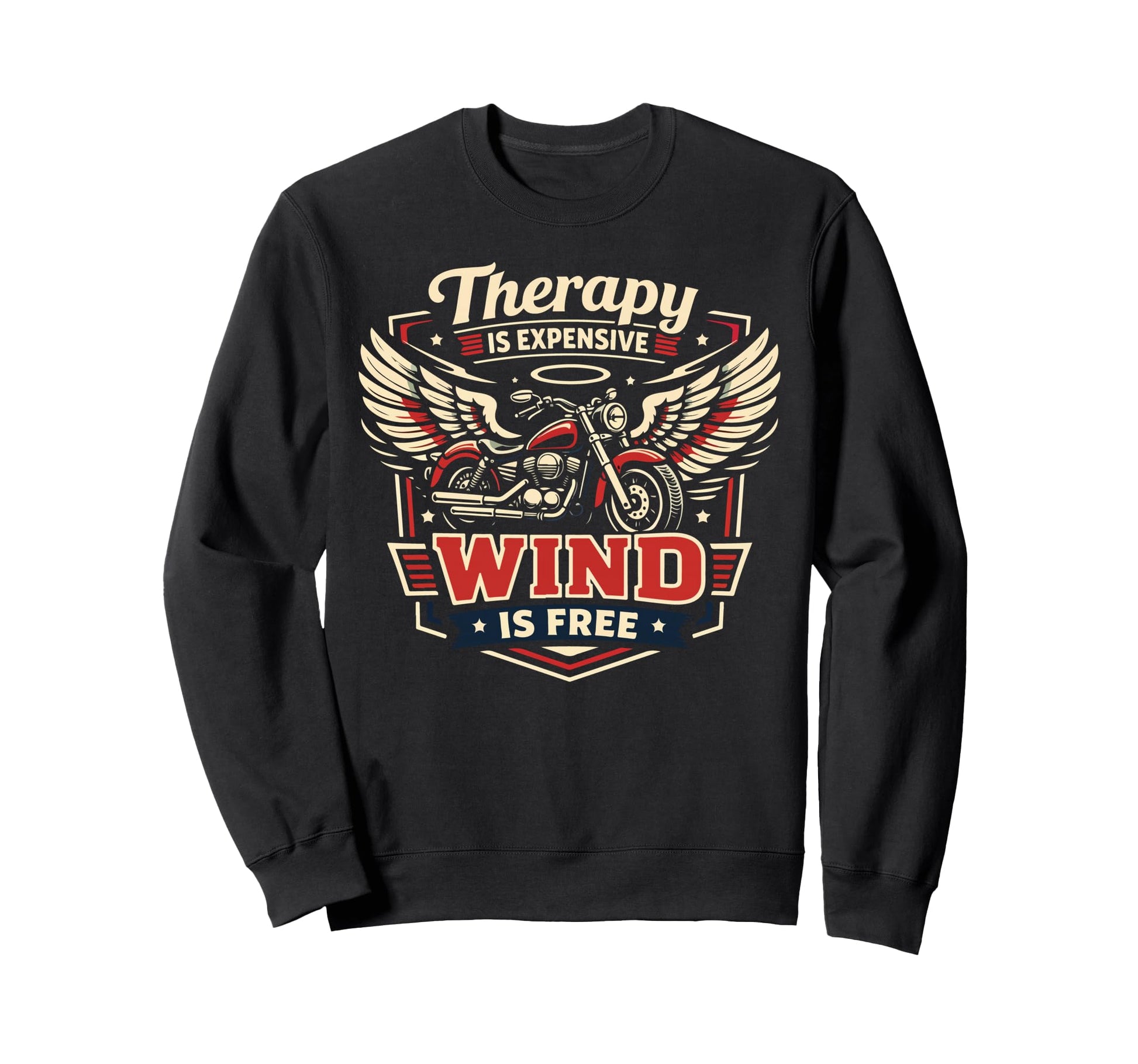 Motorcycle Biker Therapy Is Sweatshirt - Custom Art Print for Adults - T-Shirt, Sweatshirt, Hoodie