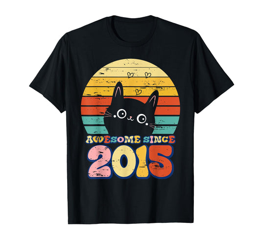 Awesome Since 2015 Cat Its My 8Th T-Shirt - Novelty Apparel for Adults - T-Shirt, Sweatshirt, Hoodie