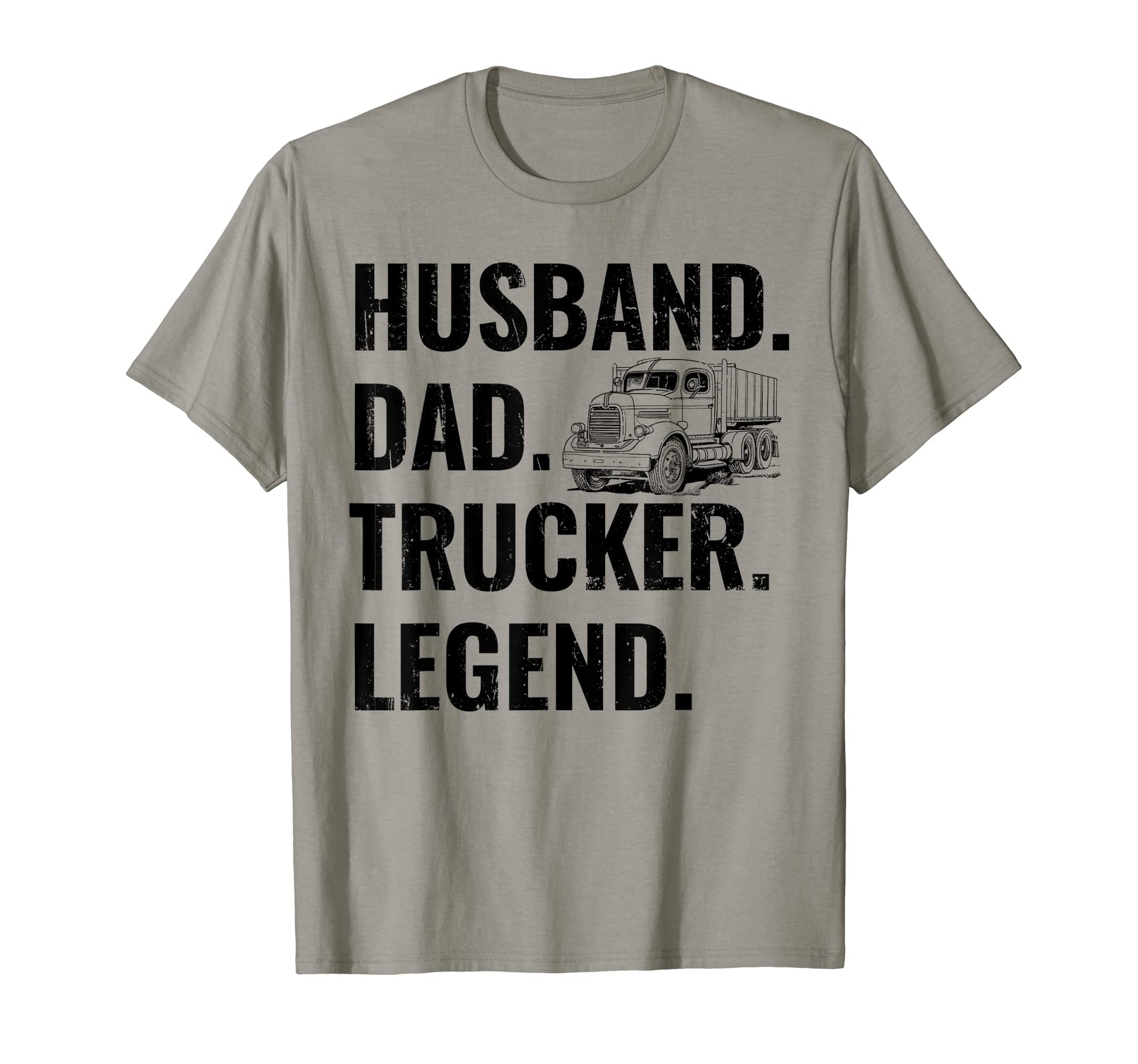 Husband Dad Trucker Legend Truck T-Shirt - Minimalist Print Men Women - T-Shirt, Sweatshirt, Hoodie
