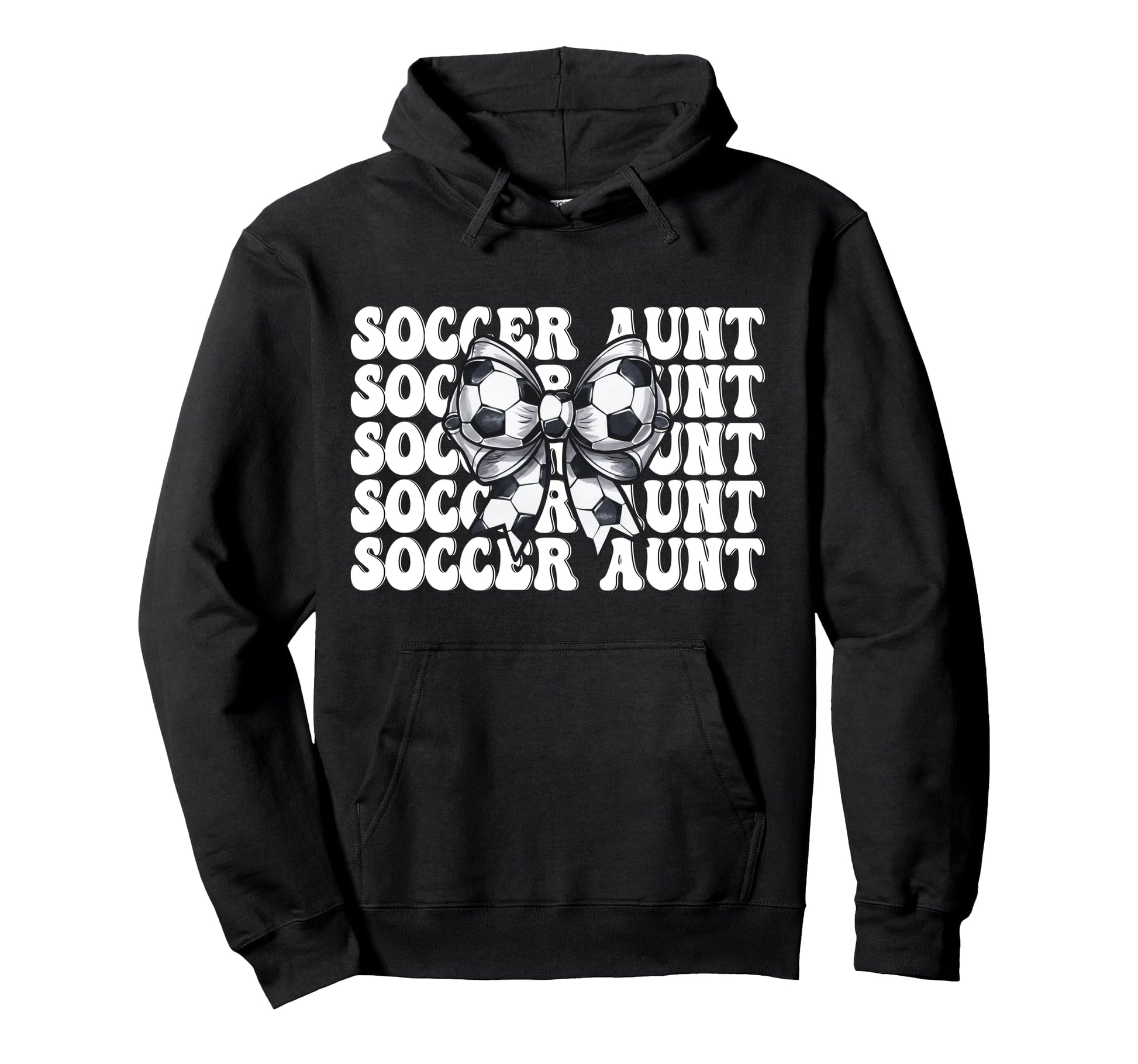 Soccer Aunt Soccer Auntie Coquette Bow Hoodie - Trendy Graphic Men Women - T-Shirt, Sweatshirt, Hoodie