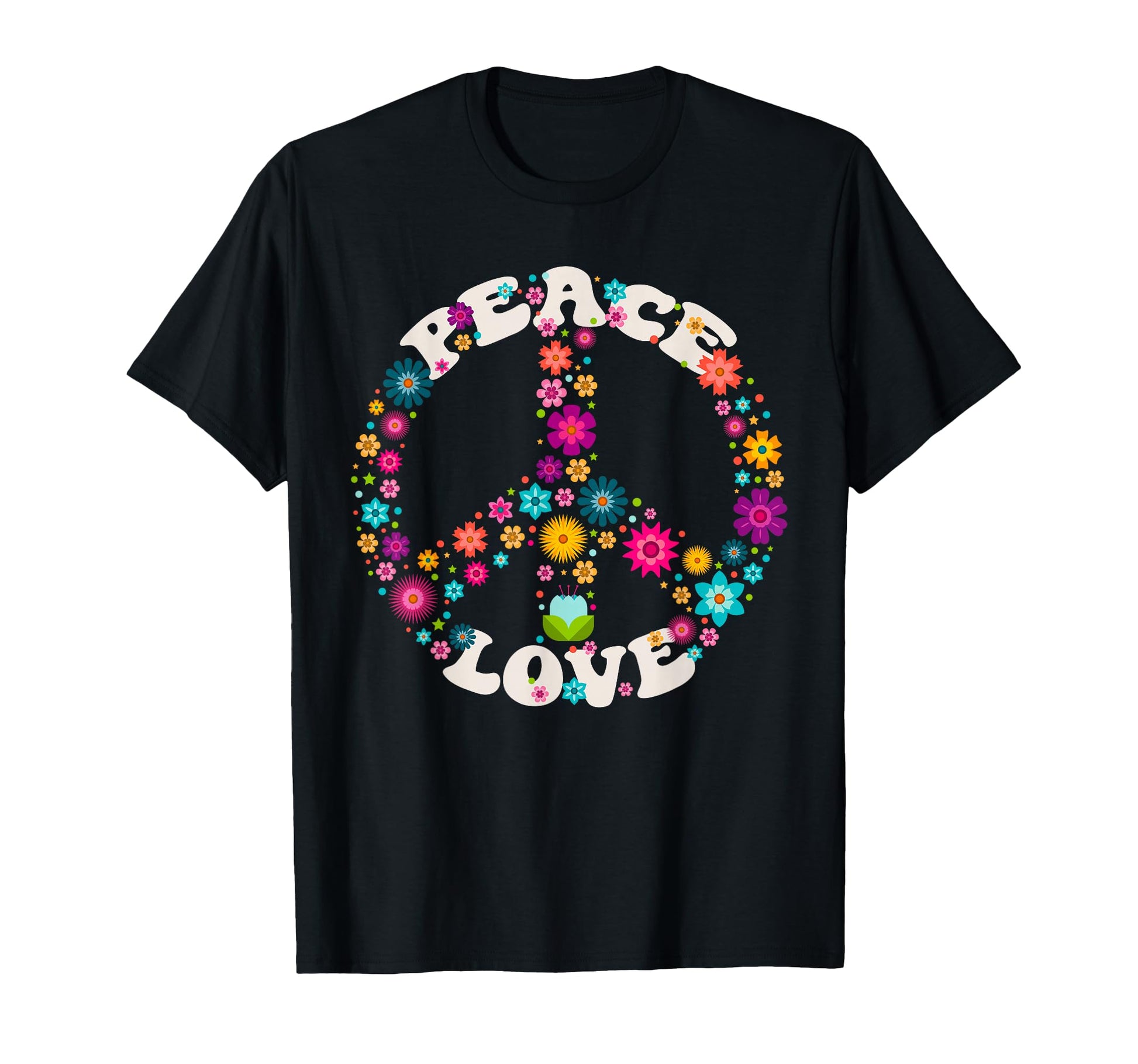 Peace Sign Love 60S 70S Tie Dye Hippie T-Shirt - Custom Art Print Unisex - T-Shirt, Sweatshirt, Hoodie