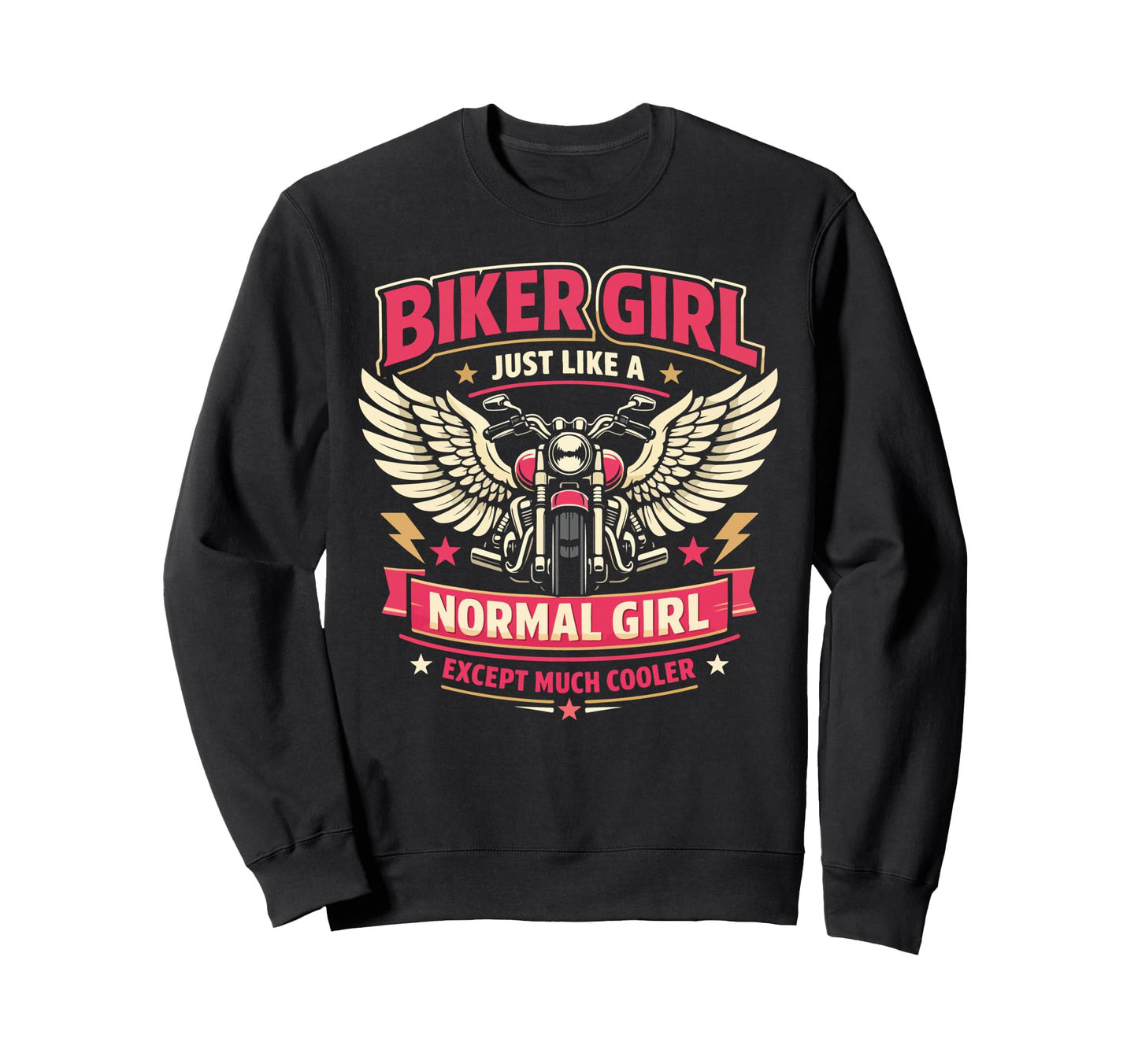 Motorcycle Biker Female Biker Sweatshirt - Unique Graphic Unisex - T-Shirt, Sweatshirt, Hoodie