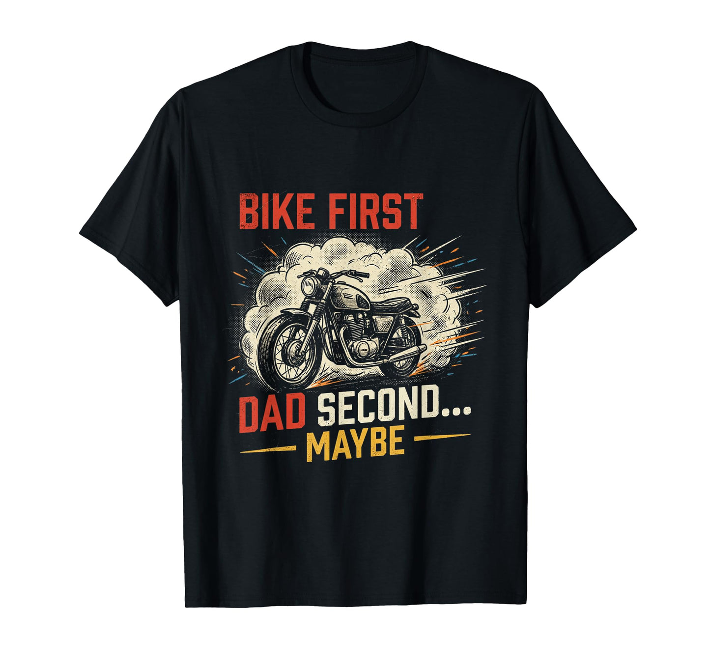 Funny Papa Motorcycle Rider Dad T-Shirt - Custom Art Print for Adults - T-Shirt, Sweatshirt, Hoodie