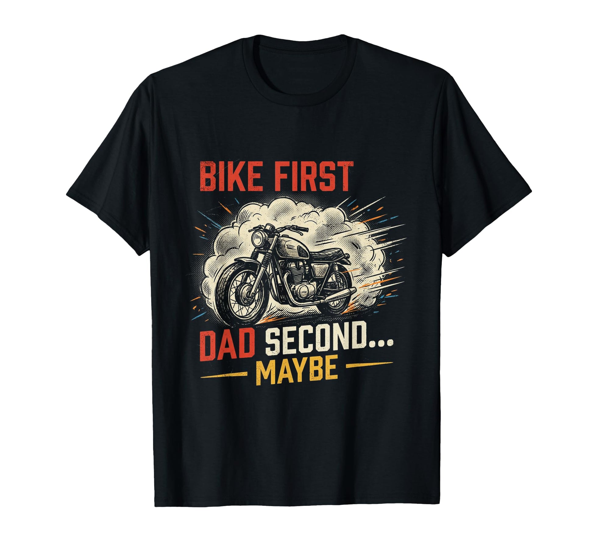 Funny Papa Motorcycle Rider Dad T-Shirt - Custom Art Print for Adults - T-Shirt, Sweatshirt, Hoodie