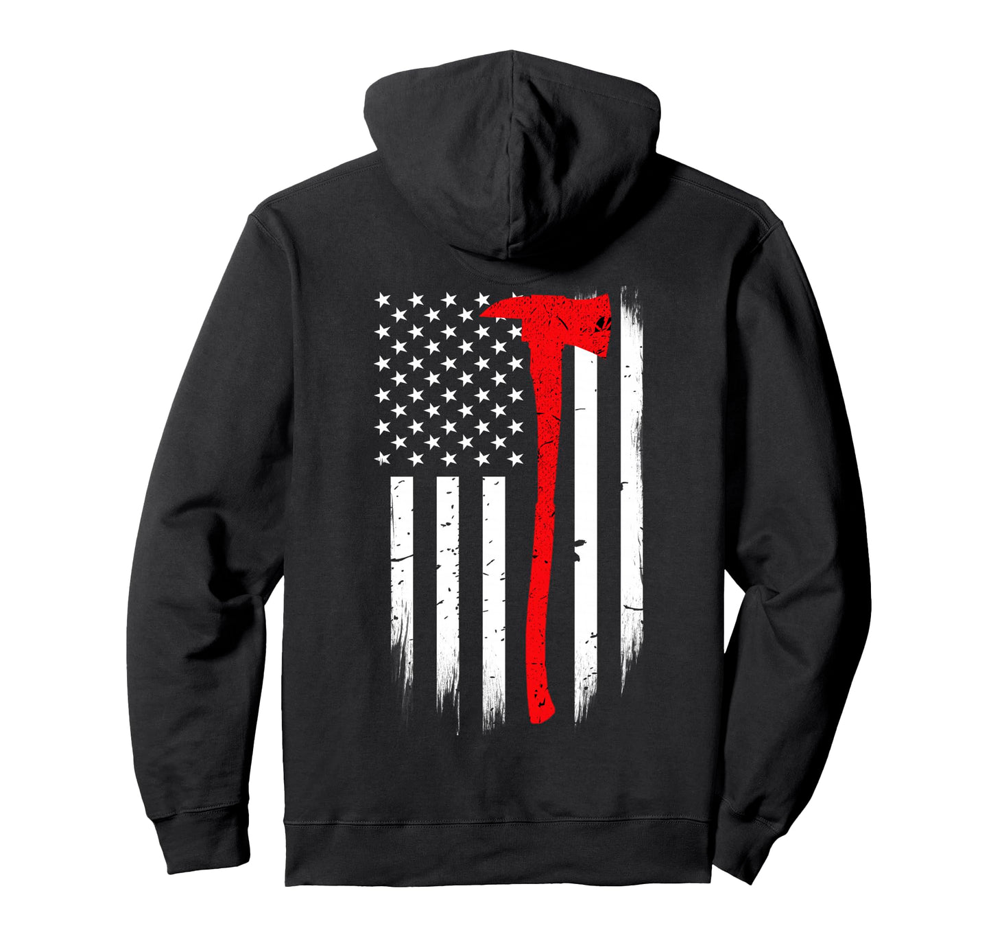 Thin Red Line Flag Axe Firefighter Hoodie - Aesthetic Graphic Unisex - T-Shirt, Sweatshirt, Hoodie