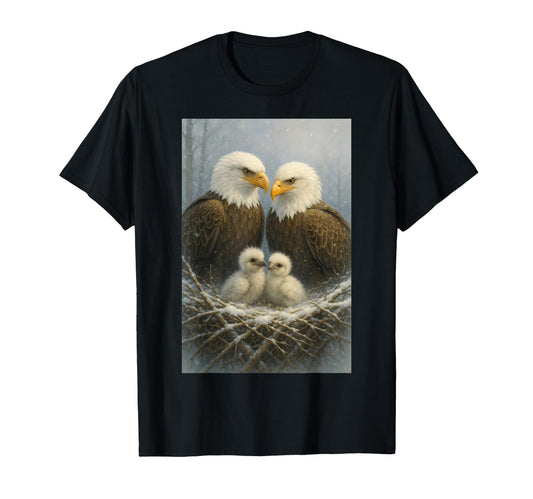 Bald Eagle Dad Mom Three Eaglet T-Shirt - Streetwear Style Men Women - T-Shirt, Sweatshirt, Hoodie