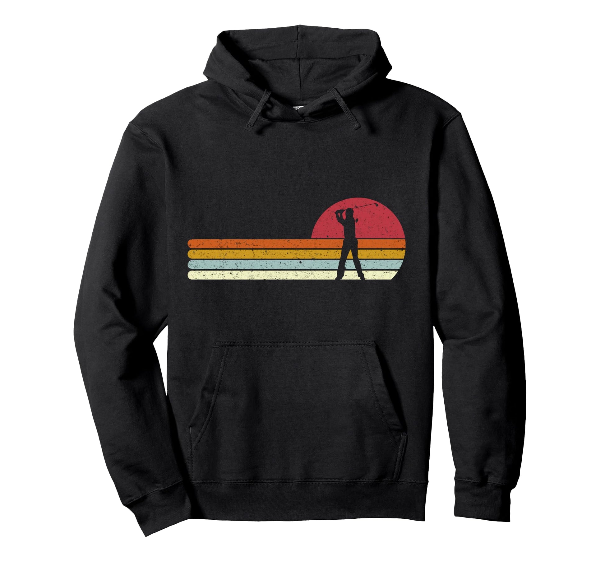 Golf Sunset Distressed Hoodie - Streetwear Style Unisex - T-Shirt, Sweatshirt, Hoodie