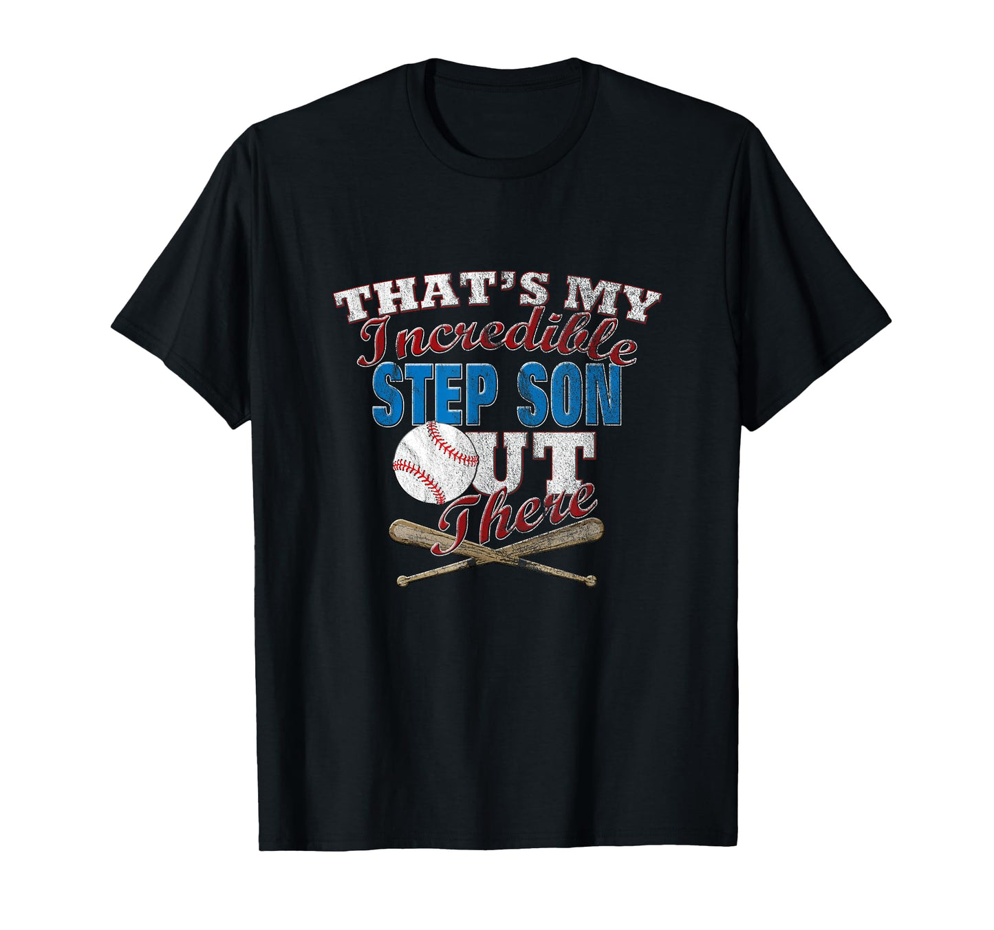 Distressed Baseball Player Son Step T-Shirt - Minimalist Print for Adults - T-Shirt, Sweatshirt, Hoodie