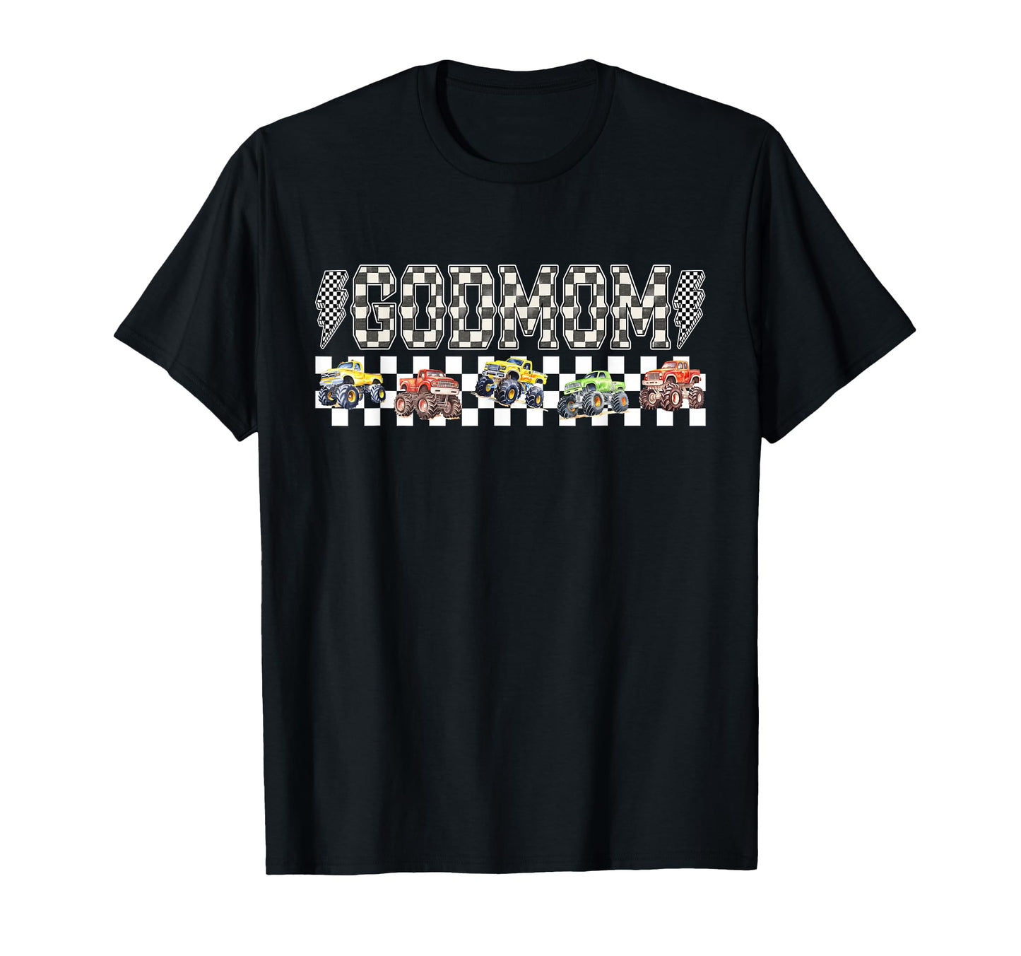 Godmom Monster Truck Family Crew Birthday T-Shirt - Graphic Print Unisex - T-Shirt, Sweatshirt, Hoodie