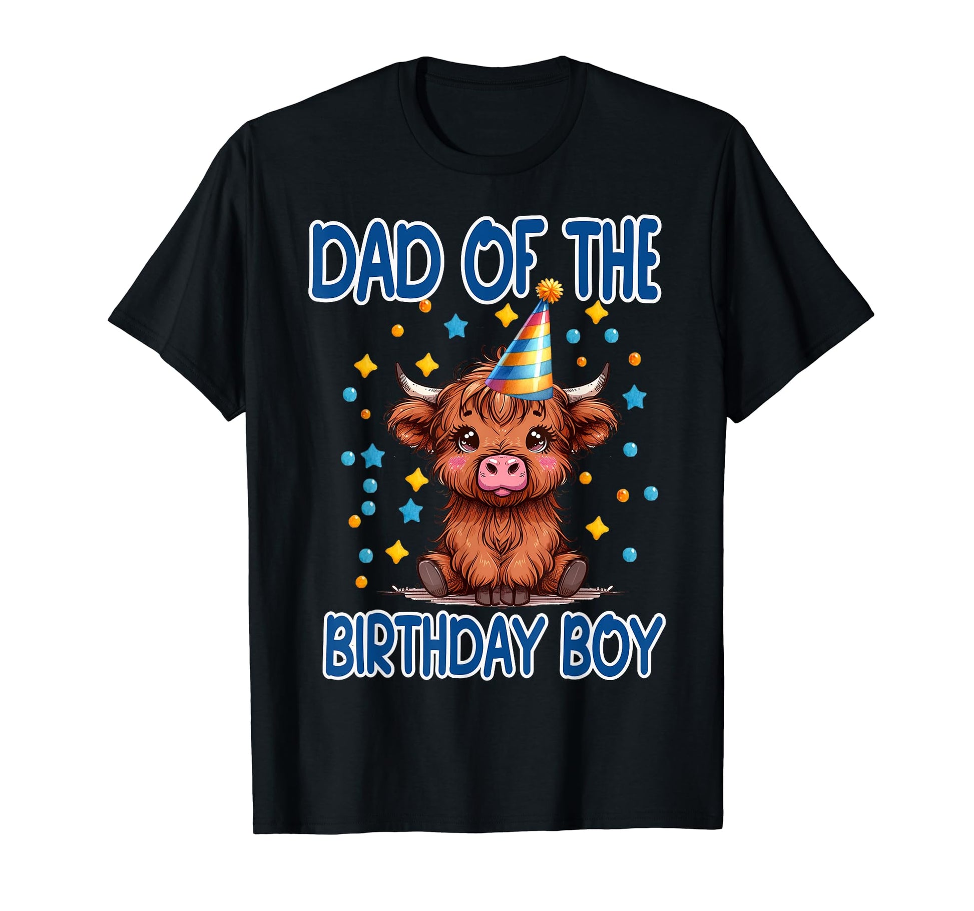 Cow Birthday Fluffy Cow Hat Party Dad T-Shirt - Novelty Apparel for Adults - T-Shirt, Sweatshirt, Hoodie