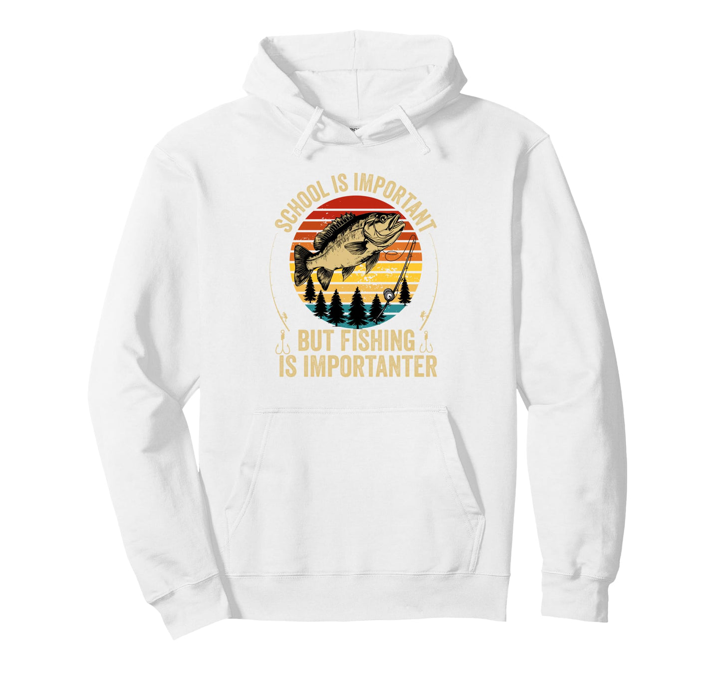 School Is Important But Fishing Hoodie - Casual Everyday Wear for Adults - T-Shirt, Sweatshirt, Hoodie