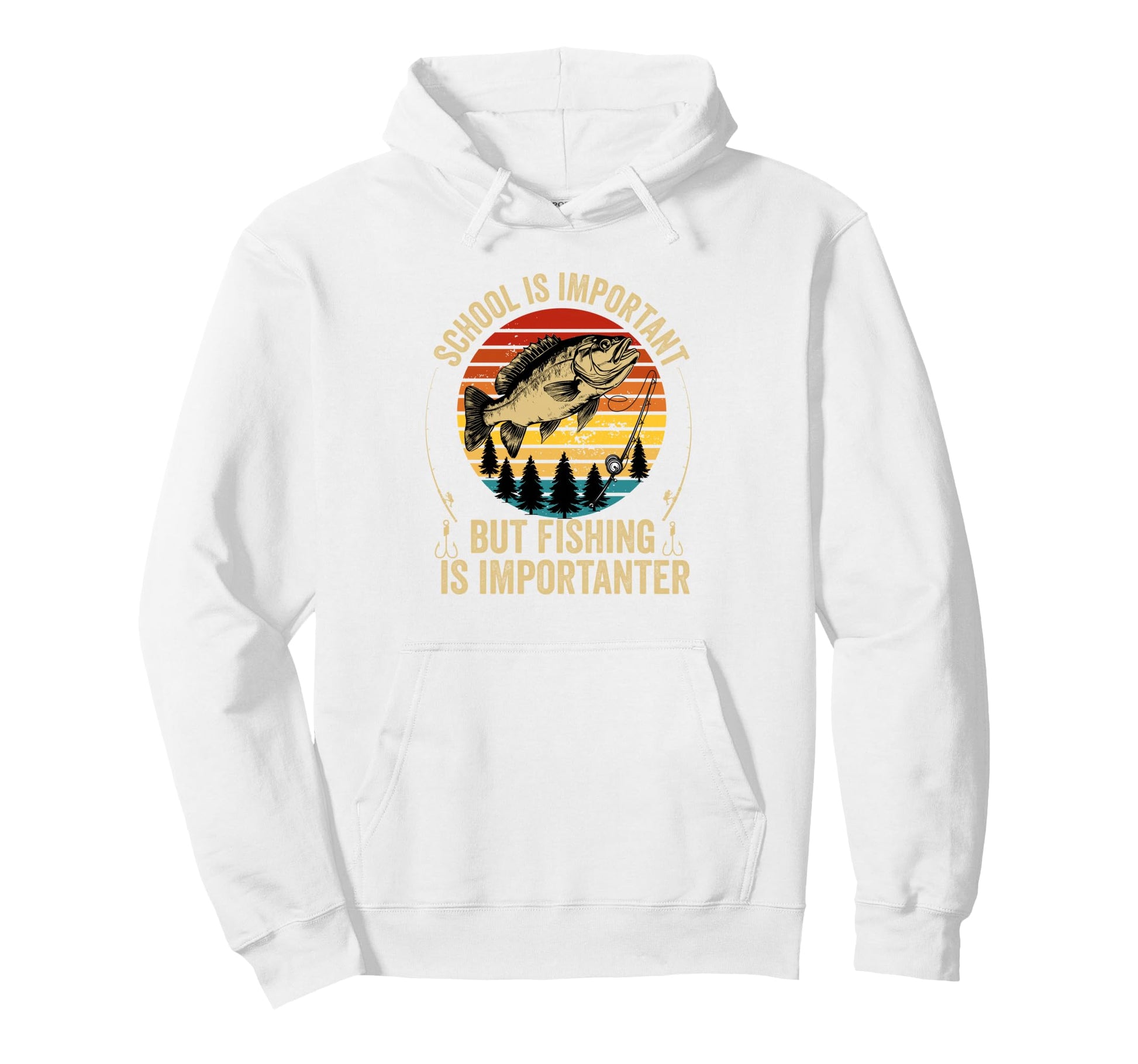 School Is Important But Fishing Hoodie - Casual Everyday Wear for Adults - T-Shirt, Sweatshirt, Hoodie