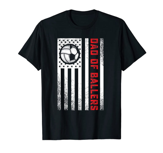 American Flag Dad Ballers Volleyball T-Shirt - Novelty Apparel Unisex - T-Shirt, Sweatshirt, Hoodie