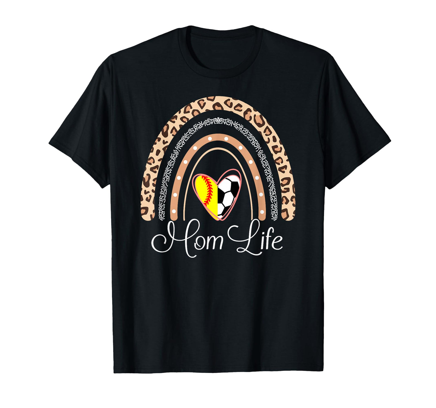 Mom Life Boho Rainbow Funny Soccer T-Shirt - Novelty Apparel Unisex - T-Shirt, Sweatshirt, Hoodie