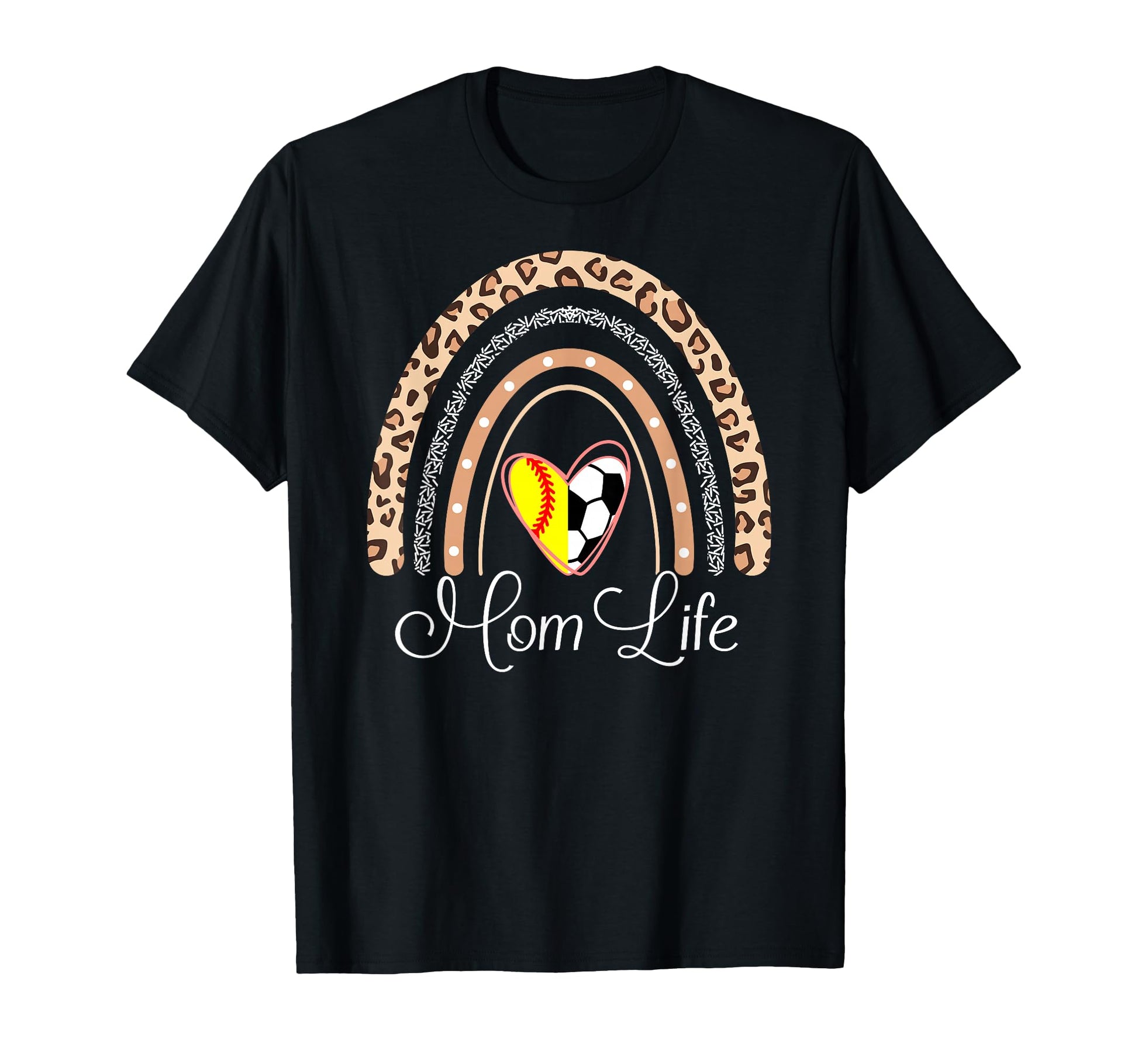 Mom Life Boho Rainbow Funny Soccer T-Shirt - Novelty Apparel Unisex - T-Shirt, Sweatshirt, Hoodie