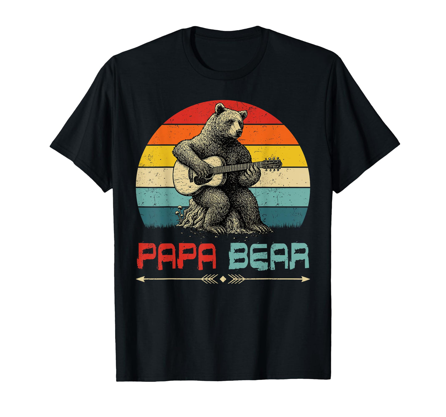 Papa Bear Acoustic Musician Dad Vibe T-Shirt - Custom Art Print for Adults - T-Shirt, Sweatshirt, Hoodie