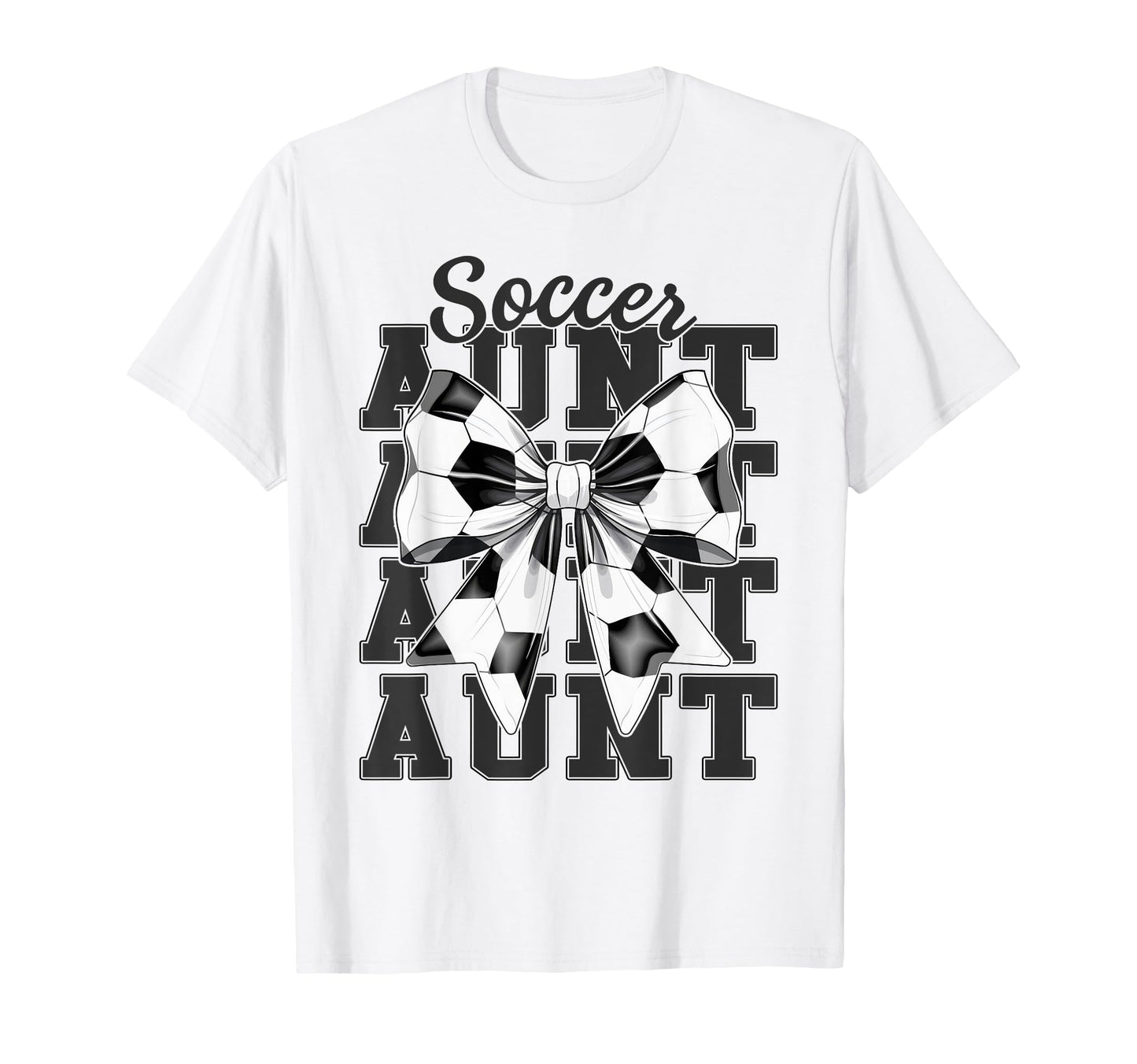 Soccer Aunt Auntie Coquette Bow T-Shirt - Aesthetic Graphic for Adults - T-Shirt, Sweatshirt, Hoodie
