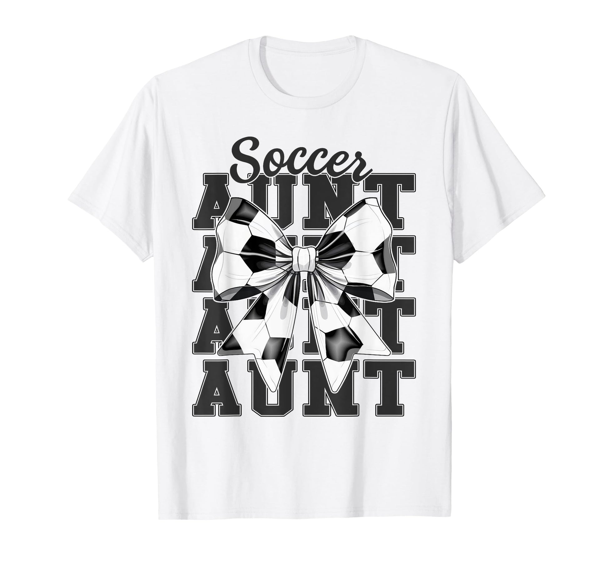 Soccer Aunt Auntie Coquette Bow T-Shirt - Aesthetic Graphic for Adults - T-Shirt, Sweatshirt, Hoodie