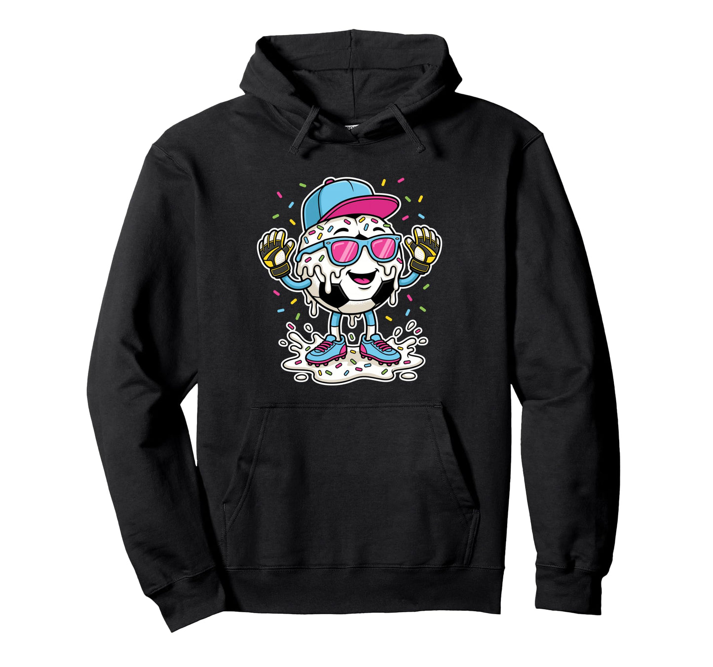 Soccer Ball Melting Ice Cream Drip Goalie Hoodie - Custom Art Print Unisex - T-Shirt, Sweatshirt, Hoodie