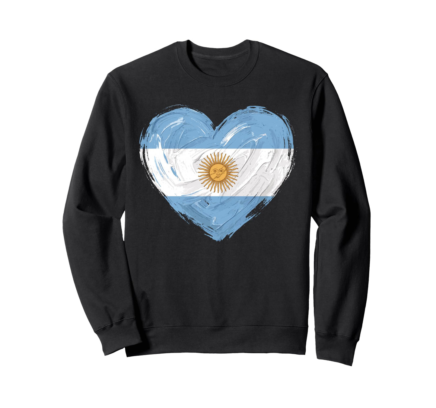 Argentina Flag Heart Soccer Sweatshirt - Custom Art Print for Adults - T-Shirt, Sweatshirt, Hoodie