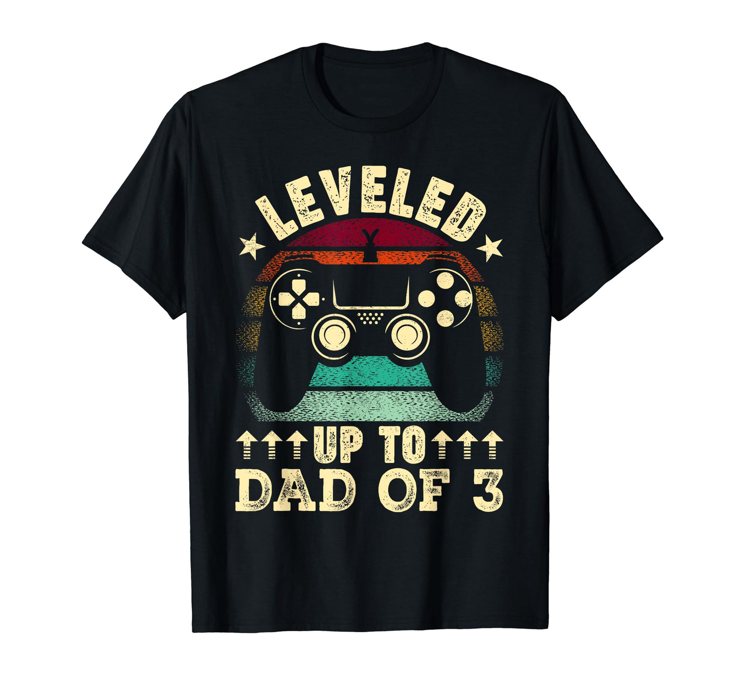 Leveled Up To Dad 3 Fathers Day New Dad T-Shirt - Custom Art Print Unisex - T-Shirt, Sweatshirt, Hoodie