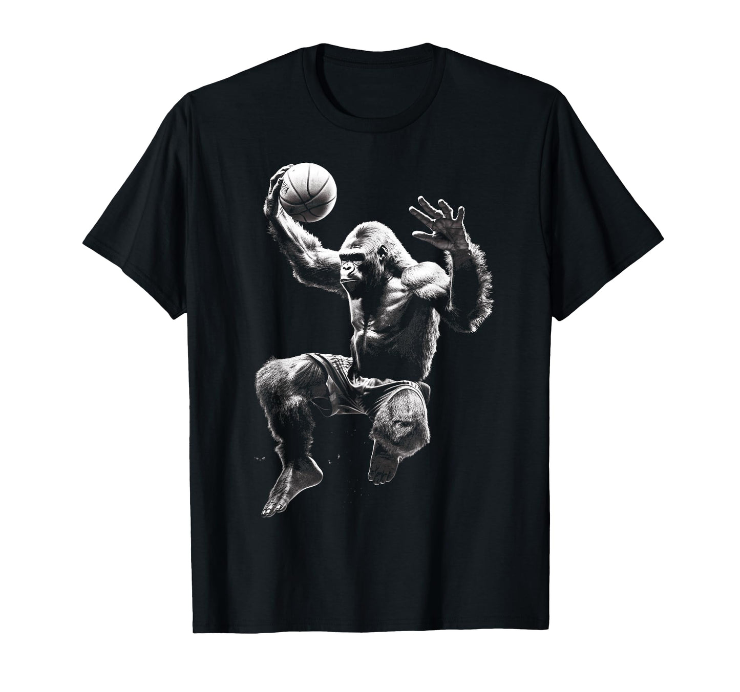 Gorilla Playing Basketball Funny Gorilla T-Shirt - Minimalist Print Unisex - T-Shirt, Sweatshirt, Hoodie